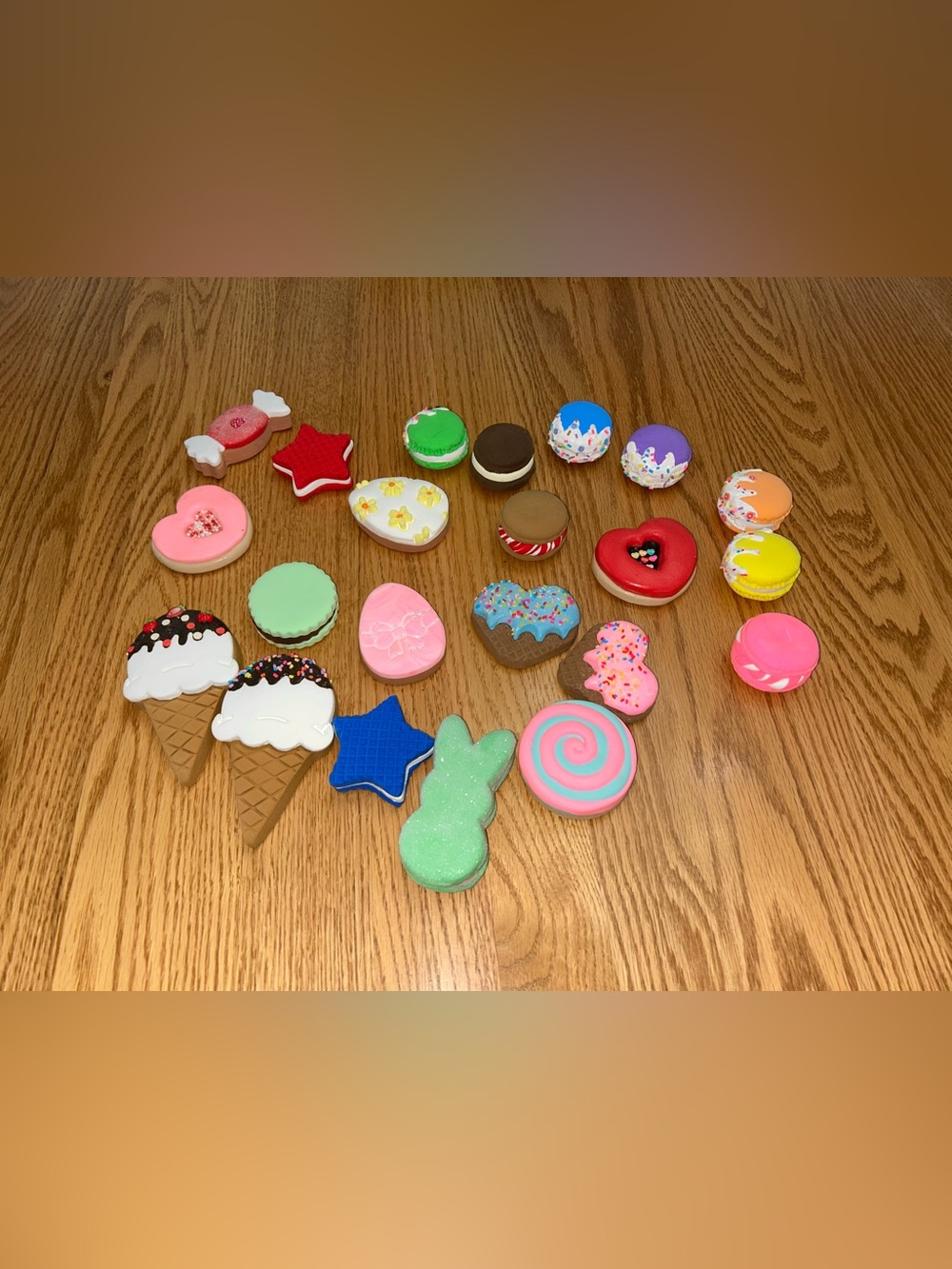 Assorted Pastel Party Cookie Embellishments - Pink, Green, Blue & More